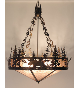 Meyda 40"w Moose At Dusk Inverted Pendant - 81428