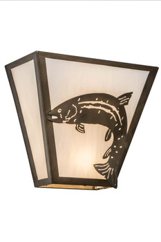 Meyda 13"w Leaping Trout Wall Sconce - 81981