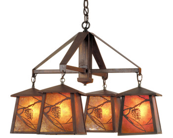 Meyda 28"w Whispering Pines 4 Lt Chandelier - 98359