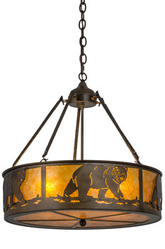 Meyda 22" Wide Lone Bear Inverted Pendant - 98440