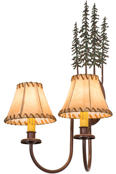 Meyda 14.5"w Tall Pines 2 Lt Wall Sconce - 98727