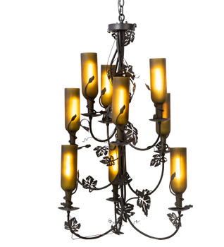 Meyda 34" Wide Tuscan Vineyard 9 Lt Wine Bottle Chandelier - 99035