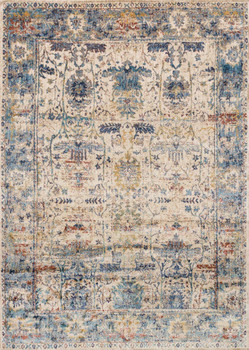 Loloi Anastasia Af-07 Sand / Lt. Blue Power Loomed Area Rugs