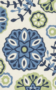 Loloi Angelou Hooked Han18 Blue / Green 1'-9" X 2'-9" Hearth