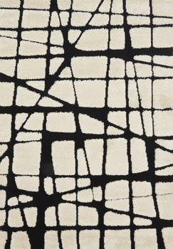 Loloi Enchant En-29 White / Black Power Loomed Area Rugs