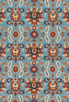 Loloi Francesca Fc-59 Lt. Blue / Spice Hooked Area Rugs