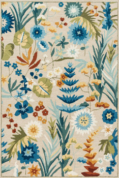 Loloi Francesca Fc-60 Beige / Lagoon Hooked Area Rugs