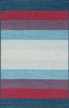 Loloi Garrett Ga-05 Blue / Red Braided Area Rugs
