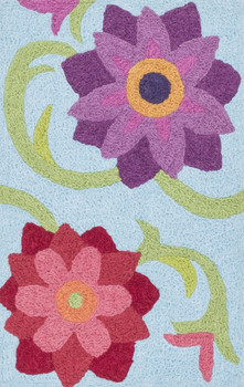 Loloi Angelou Han07 Lt. Blue / Berry Hooked Area Rugs