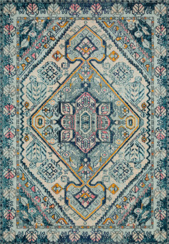 Loloi Nadia Nn-03 Aqua / Navy Power Loomed Area Rugs