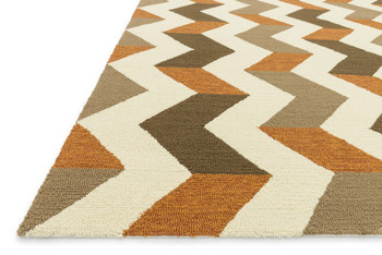 Loloi Palm Springs Pm-03 Brown / Orange Hooked Area Rugs