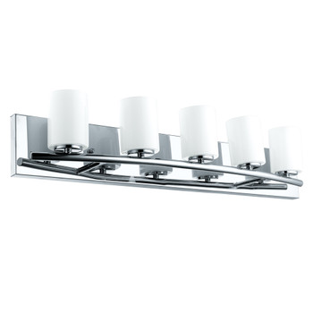 Eglo 5x40w Bath Vanity Light W/ Chrome Finish & White Glass - 201714A