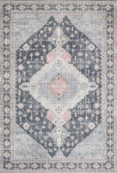 Loloi Skye Sky-02 Charcoal / Multi Power Loomed Area Rugs