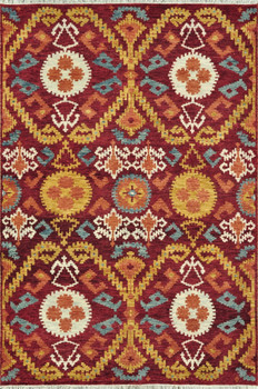 Loloi Spencer Hand Knotted Sc-01 Crimson / Gold 5'-6" X 8'-6" Rectangle