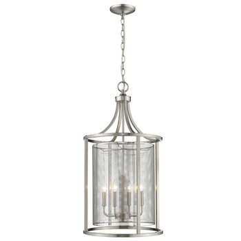 Eglo 4x60w Pendant W/ Brushed Nickel Finish And Metal Cage Shade - 202808A