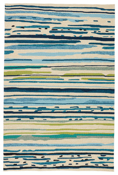 Jaipur Living Sketchy Lines CO19 Abstract Blue Hand Tufted Area Rugs