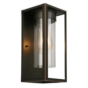 Eglo 1x60w Outdoor Wall Light W/ Oil Rubbed Bronze Finish & Clear Glass - 203029A