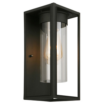 Eglo 1x60w Outdoor Wall Light W/ Matte Black Finish & Clear Glass - 203031A