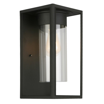 Eglo 1x60w Outdoor Wall Light W/ Matte Black Finish & Clear Glass - 203033A