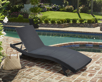 Armen Living Cabana Outdoor Adjustable Wicker Chaise Lounge Chair