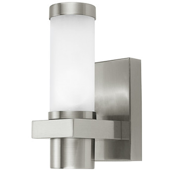 Eglo 1x40w Outdoor Wall Light W/ Matte Nickel Finish & Opal Frosted Glass - 86385A