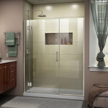 Dreamline Unidoor-x 51-51 1/2 In. W X 72 In. H Frameless Hinged Shower Door - D1232272