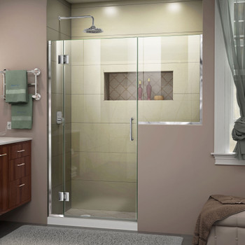 Dreamline Unidoor-x 62-62 1/2 In. W X 72 In. H Frameless Hinged Shower Door - D1263034