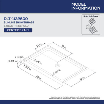 Dreamline 32 In. D X 60 In. W X 76 3/4 In. H Slimline Single Threshold Shower Base And Qwall-5 Acrylic Backwall Kit - DL-6190