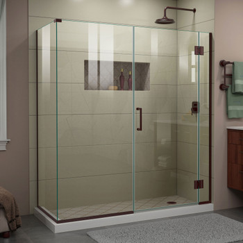 Dreamline Unidoor-x 63 1/2 In. W X 30 3/8 In. D X 72 In. H Frameless Hinged Shower Enclosure - E12730530