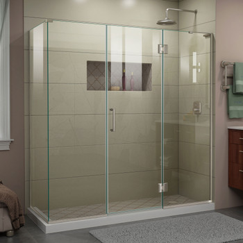 Dreamline Unidoor-x 70 In. W X 30 3/8 In. D X 72 In. H Frameless Hinged Shower Enclosure - E3242230