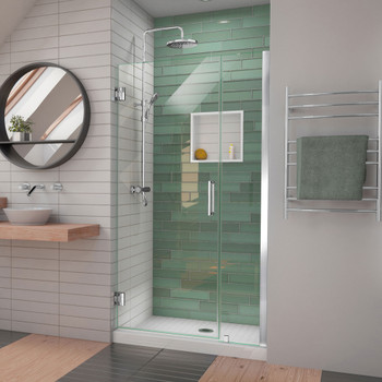 Dreamline Unidoor-ls 40-41 In. W X 72 In. H Frameless Hinged Shower Door With L-bar - SHDR-2040722