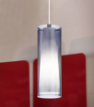 Eglo 1x60w Mini Pendant W/ Matte Nickel Finish & Inner White Glass Surronded By An Outer Smoked Glass - 90304A