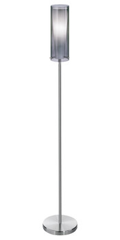 Eglo 1x100w Floor Lamp W/ Matte Nickel Finish & Smoked & Inner White Glass Surrounded By An Outer Smoked Glass - 90309A