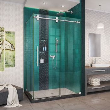 Dreamline Enigma-xo 34 1/2 In. D X 44 3/8 - 48 3/8 In. W X 76 In. H Fully Frameless Sliding Shower Enclosure - SHEN-6134482