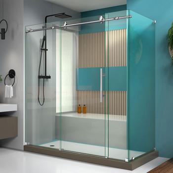 Dreamline Enigma-x 34 1/2 In. D X 72 3/8 In. W X 76 In. H Fully Frameless Sliding Shower Enclosure - SHEN-6134720