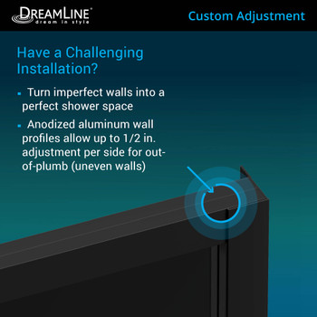 Dreamline French Corner 34 1/2 In. D X 34 1/2 In. W X 72 In. H Framed Sliding Shower Enclosure - SHEN-8134340-89