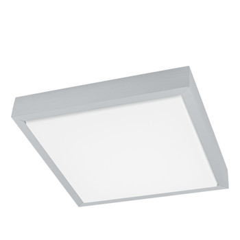 Eglo 1x9.7w Led Ceiling Light W/ Brushed Aluminum Finish & White Plastic Glass - 93666A