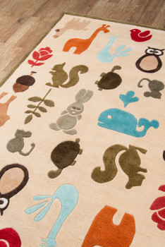 Momeni Lil Mo Whimsy LMJ-2 Ivory Hand Tufted Area Rugs