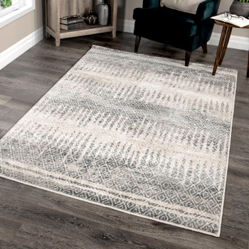 Palmetto Living Riverstone Pinnacle Cloud Grey Machine Woven Area Rugs