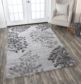 Rizzy Home Adana AN699A Floral Power Loomed Area Rugs