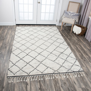 Rizzy Home Berkley BK988A Diamonds/lines Hand-knotted Area Rugs