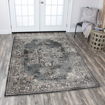 Rizzy Home Panache PN6972 Central Medallion Distress Power Loomed Area Rugs