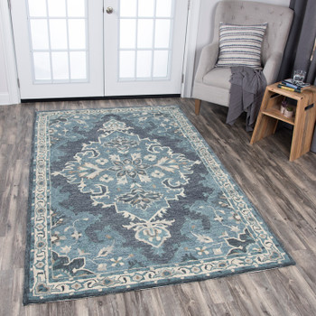 Rizzy Home Resonant RS932A Central Medallion Hand Tufted Area Rugs