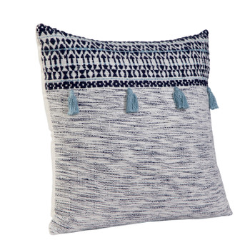 Abacasa Blake 6908 Hand Made Bohemian Abacasa Blake Orion Navy/white Throw Pillow - 18 X 18 Square Pillows