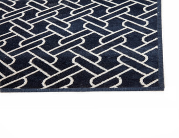 Abacasa Sonoma 7119 Machine-woven Navy, White Area Rugs