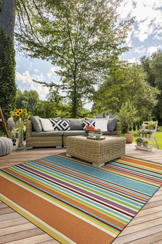 Couristan Covington Sherbet Stripe Multi Indoor/outdoor Area Rugs