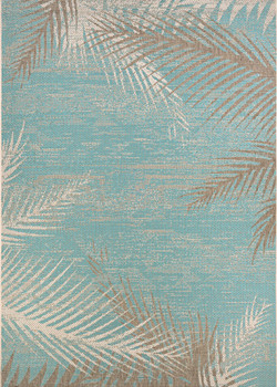 Couristan Monaco Tropical Palms Aqua Indoor/outdoor Area Rugs