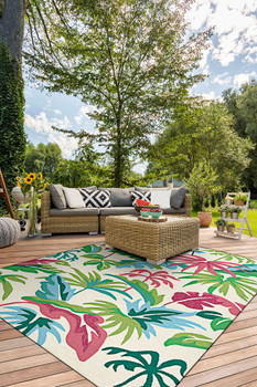 Couristan Covington Sherbet Stripe Multi Indoor/Outdoor Rug