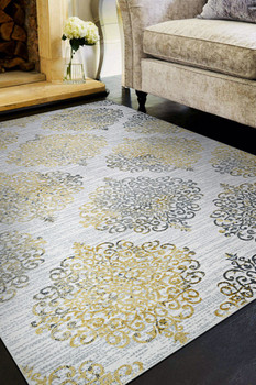 Couristan Calinda Montebello Gold/silver/ivory Indoor Area Rugs