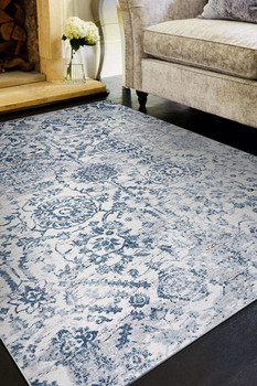 Couristan Calinda Marlowe Steel Blue/ivory Indoor Area Rugs